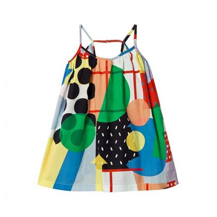 Stella Mccartney Abstract Print Pleated Tank Dress