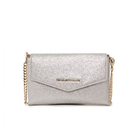 Trussardi Jeans Silver Glitter Clutch